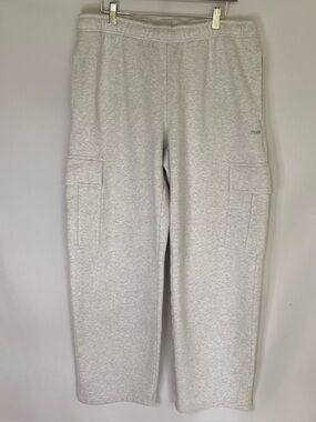 Aritzia TNA Sweatfleece Mega Fleece Women’s Gray Cargo Wide Leg Sweatpants XL